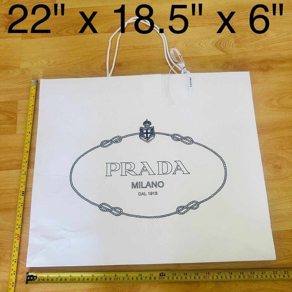Prada Paper Shopping Bag - white large, 22" x 18.5" x 6"